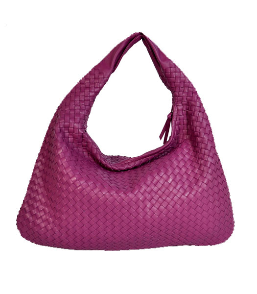 Bottega Veneta Nappa Agnello tessuto Hobo Bag Fucsia Viola
